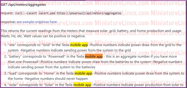 Tesla Powerwall2 API Energy Gateway aggregates